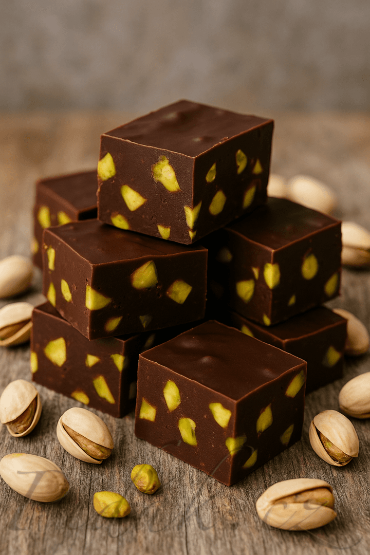 1. obrázek Čokoládové kostky a pistáciemi 