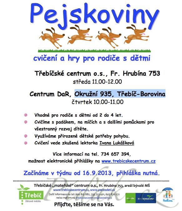 1. obrázek Pejskoviny - cvičení pro rodiče s dětmi - Třebíč