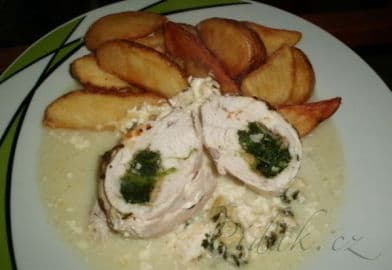 2. obrázek Zapečené, smetanové kuřecí závitky se špenátem