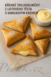 Křehké trojúhelníčky z listového těsta s vanilkovým krémem