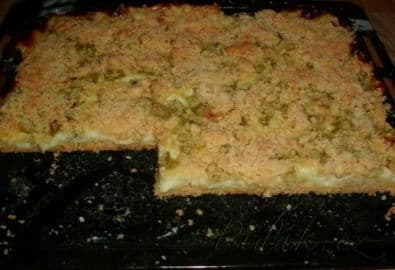 Rebarborový koláč s pudinkem