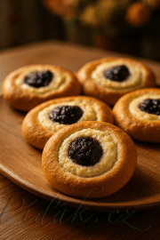 Obrázek  Vláčný kefírový koláč s tvarohem a povidly