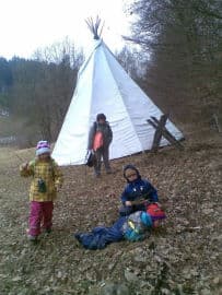 4. obrázek Furt venku lesní mateřská školka