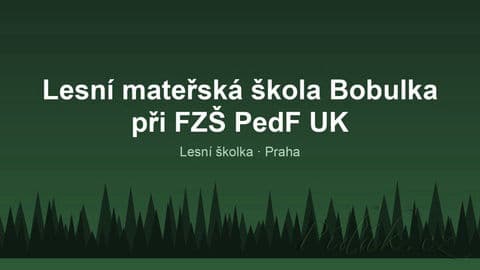 Lesní mateřská škola Bobulka při FZŠ PedF UK