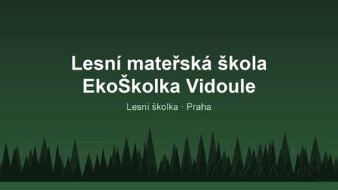 Lesní mateřská škola EkoŠkolka Vidoule