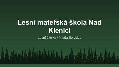 Lesní mateřská škola Nad Klenicí