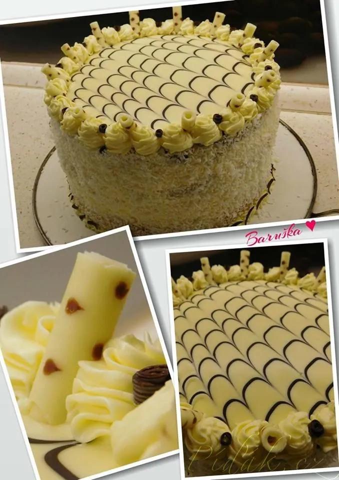 1. obrázek Kokosový dort s bílou čokoládou a ananasem 