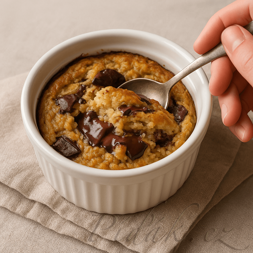 1. obrázek Zapečené snídaňové vločky s banánem a čokoládou 1. obrázek Zapečené snídaňové vločky s banánem a čokoládou