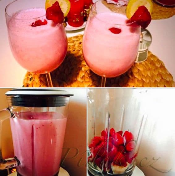 1. obrázek Jahodovo-banánový koktejl s kokosovým mlékem by Romča 1. obrázek Jahodovo-banánový koktejl s kokosovým mlékem by Romča