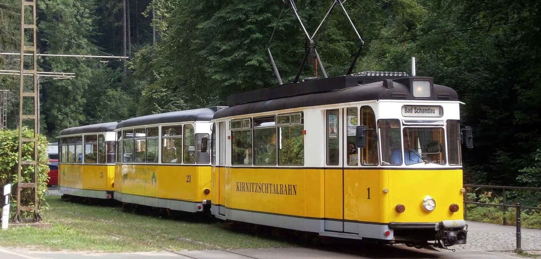 1. obrázek Kirnitzschtalbahn – historická tramvaj do národního parku, Bad Schandau, Německo 1. obrázek Kirnitzschtalbahn – historická tramvaj do národního parku, Bad Schandau, Německo