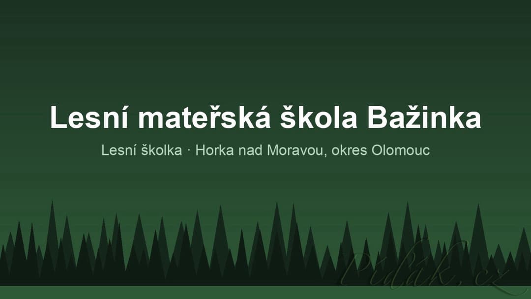 1. obrázek Lesní mateřská škola Bažinka 1. obrázek Lesní mateřská škola Bažinka