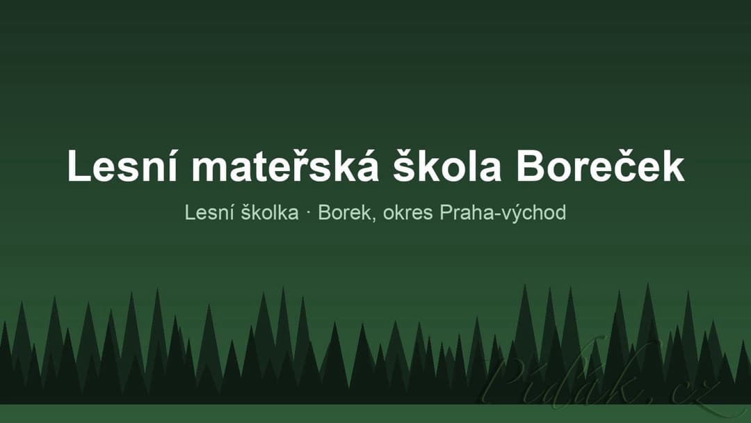 1. obrázek Lesní mateřská škola Boreček 1. obrázek Lesní mateřská škola Boreček