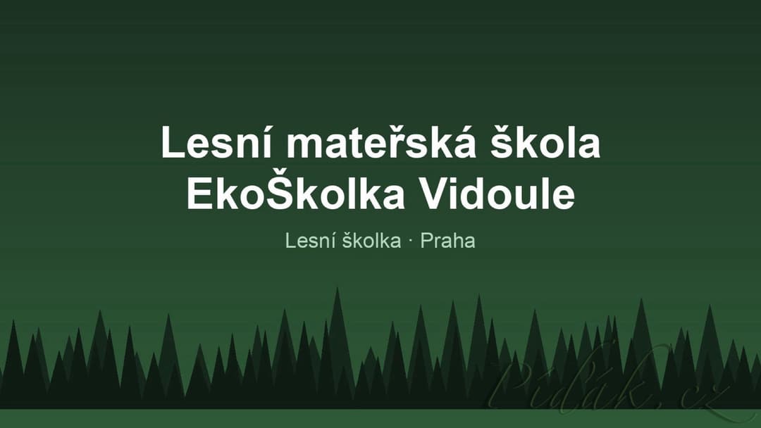 1. obrázek Lesní mateřská škola EkoŠkolka Vidoule 1. obrázek Lesní mateřská škola EkoŠkolka Vidoule