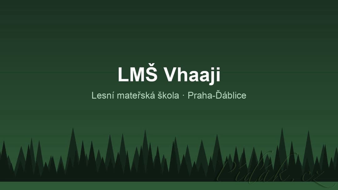 1. obrázek Lesní mateřská škola Vhaaji 1. obrázek Lesní mateřská škola Vhaaji