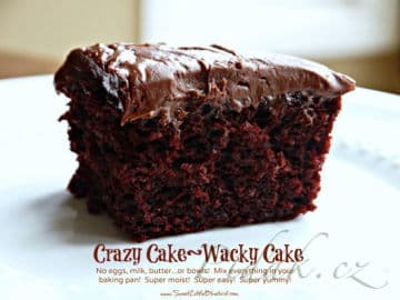 2. obrázek Bláznivý čokoládový dort - žádné vejce, mléko, máslo nebo mísa 2. obrázek Bláznivý čokoládový dort - žádné vejce, mléko, máslo nebo mísa